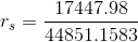 r_{s} = \frac{17447.98}{44851.1583}