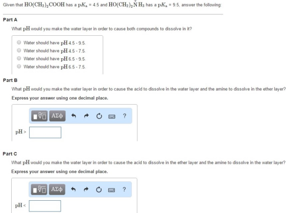 What pH would you make the water layer in order to