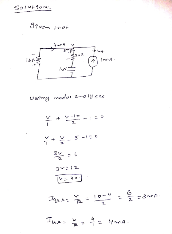 solution given that 4mA v A Yilma. 3 WAT Zaur . Ik - Ima lov using modal analysis ✓ + VLO -1=0 ++ y - 5 - 3r=12 Tv = 40. Take