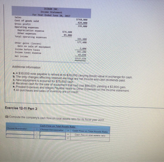 IKIBAN INC. Income Statement For Year Ended June 30, 2817 Sales $768,eee 429,0ee 339, eee Cost of goods sold Gross profit Ope