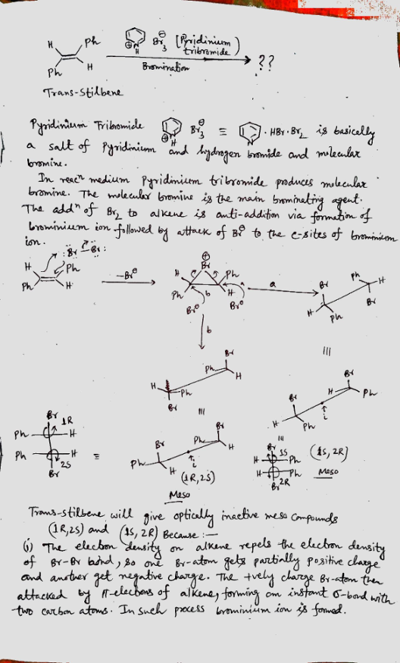 Trans-Stilene Ph 25 81 んMeso (1«,2s) and (i5, 2R) Becanse the ehachan dinsi and anster e- The + G-bad with
