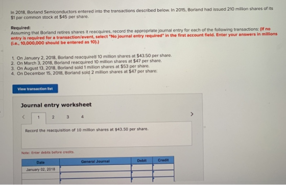 In 2018, Borland Semiconductors entered into the transactions described below. In 2015, Borland had issued 210 million shares