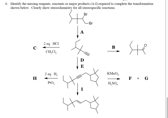 Identify the missing reagents, reactants or major
