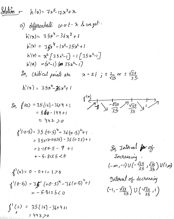 Solution or hla)= 728_1223+2 c) differentiate wisstou de weget. h(a)= 35x_36x² + 1 hem = 3574-132-352+ + 1 ² [35²²-1] -1 [35