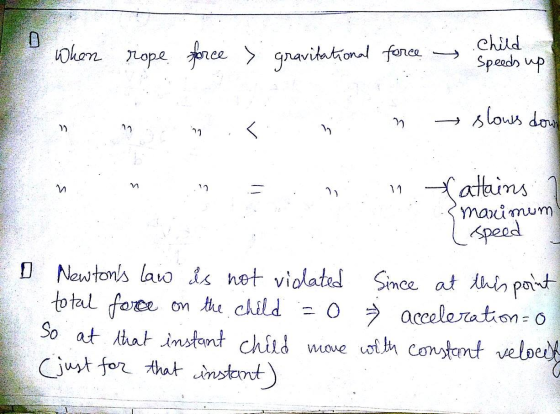 child maximum Newtonls lato k het violated ince at pot total fote on bu child ラ acceleration : O