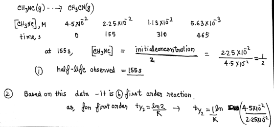 2.2 5xlo2 155 1.1 3x182 310 45χρ time, » 465 2.25%10 2 Baea on this data -it isOJiut ondej reaction 2-25xi51