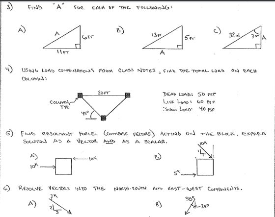 A FIND Foe THE FOLLDJISG EACA OF A) A 3FT eir 32 5Fr A USNG LOAD coMeiJAIOss FRom CuASS NDTES F THE TOTAL LUAD COLUM ON EACH