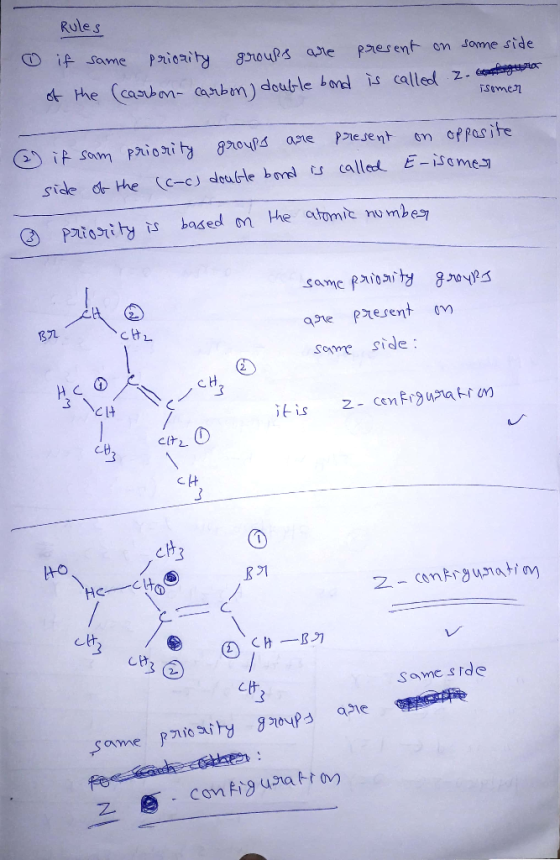 Rules if same priority groups are of the (carbon- carbon) double bond present on some side is called Z. contingut Tsemer pres