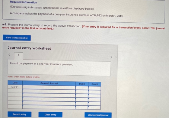 Required information [The following information applies to the questions displayed below.] A company makes the payment of a o
