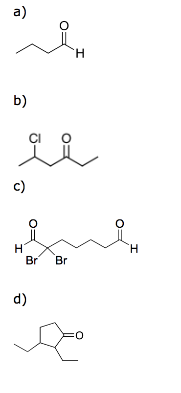 a) het H b) CI c) O H Н. Br Br d)