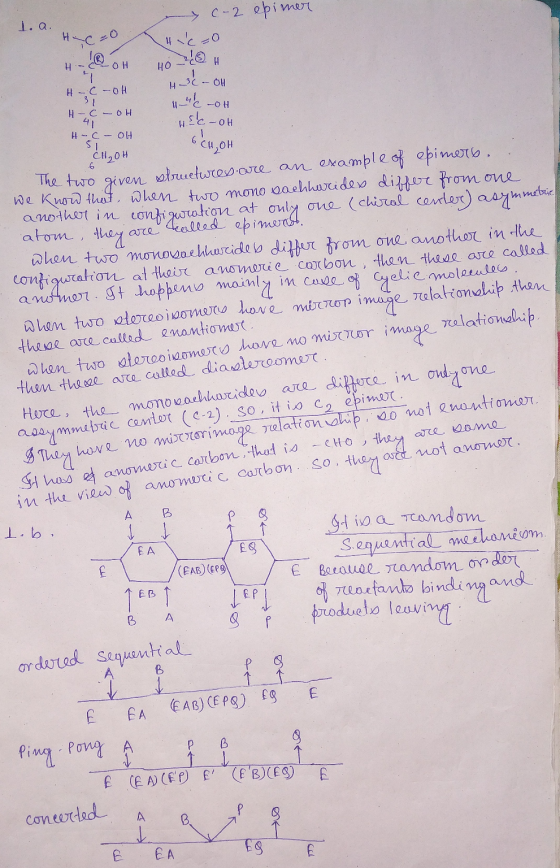 31 41 -2 epimer I.a. Heco Haco 400 H H3C- OH H-C-OH 4e not H-C-0H HEC-OH H-C- OH 6C4,04 CH₂OH The two given structures are a