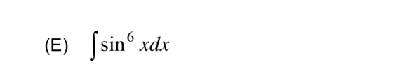 (E) (sin xdx