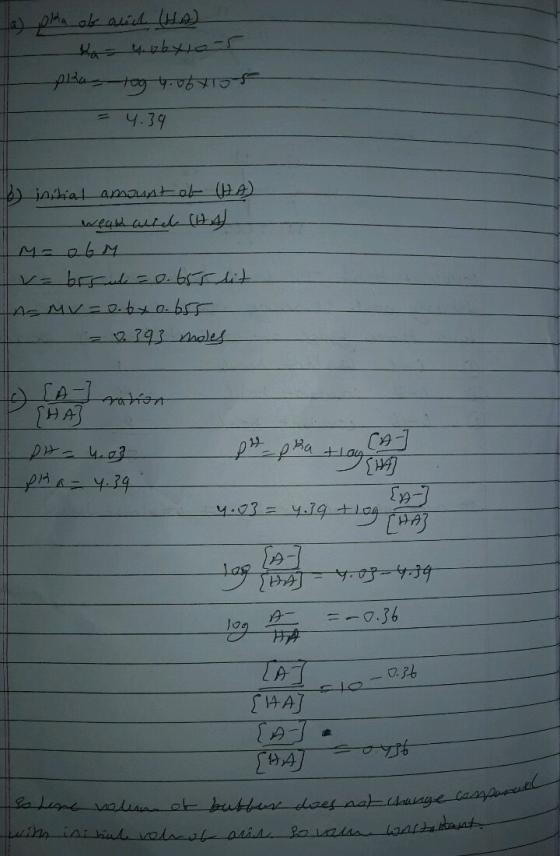 الفصل الاوسط للطعصيهعلي صهيل احمممد ملک مراسل مده ماهواره ka uzbries pikas log 4. obxist = 4.3 e initial amount of (HA) weak