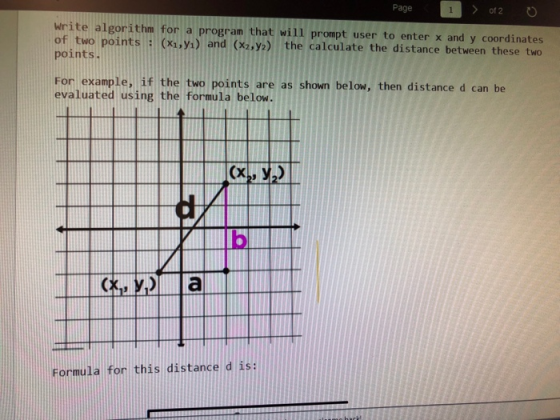 Page Of 2 0 Write Algorithm For A Program That Will Prompt User To 
