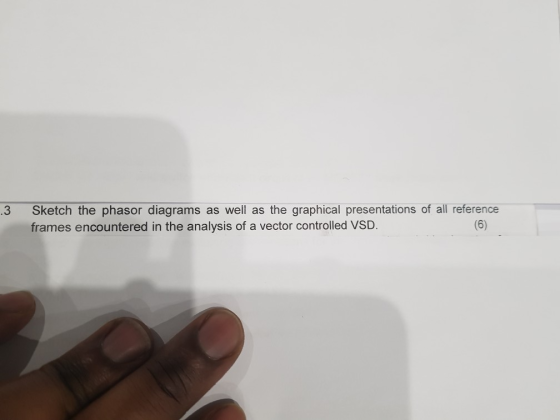 .3 Sketch the phasor diagrams as well as the graphical presentations of all reference frames encountered in the analysis of a