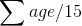 \sum age/15