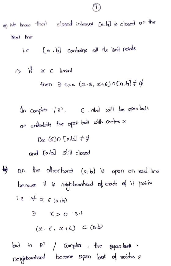 o) Who know that clored interval [a,b] is closed on the [a b] contains all its limit points 3 if Climbot then 9 exo, (12.6, +