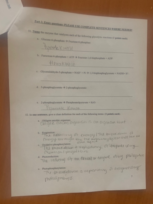 PLEASE USE COMPLETE SENTENCES WHERE NEEDED me t alyeseach of the following colyte reactie Glucose-6-phosphate plata Fructose-