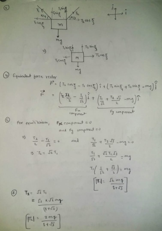 y Mischer Ticar Tsinna & Tz sina T2 casa Ti cost 6 Fn Equivalent force rector P= ( 12 ust _ To cost) 1 + (Tisina + Tasing-maſ