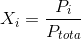 X_{i}=\frac{P_{i}}{P_{tota}}