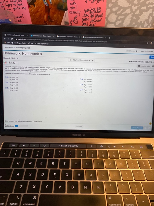 with fint free o happy to love Youre my you! emily you to iM glad ed Mat 147-68 Statistics Spring 2020 Homework: Homework 8