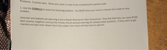 Problems. 5 points each. Show your work in order to be considered for Ir to be considered for partial credit. 1. Use the FORM