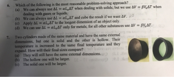 6. Which of the following is the most reasonable problem-solving approach? (a) We can always use AL = aL AT when dealing with