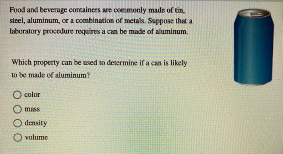 Food and beverage containers are commonly made of tin, steel, aluminum, or a combination of metals. Suppose that a laboratory
