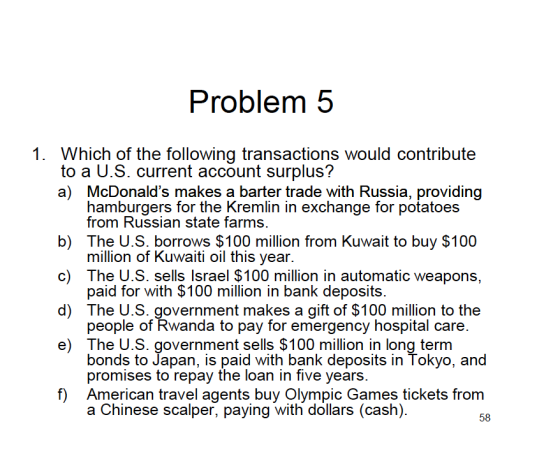 Problem 5 1 Which Of The Following Transactions Would Contribute A 