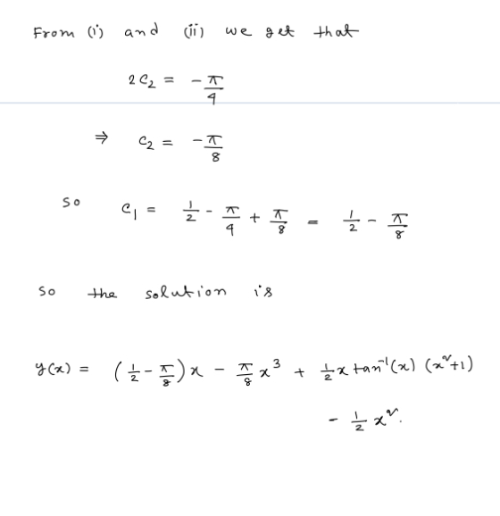 From (j and (ii) we get that 2 C = C2 = - 8 So i = 글 - t - - 글 4 8 So the solution 18 g Ca) (-) 좋3 글 ta (41) 원