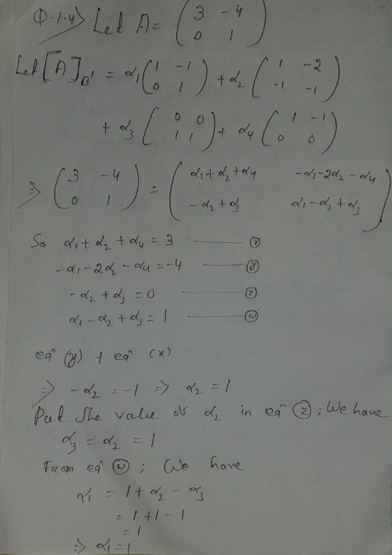 Q.1.4) Led A- (84) Led [A] = (0 - 1) +2 (1) +(99)-(. Lit& tay -21-2₂-du - data Linda taz 8 So dit d t du = 3 -di-24 - Lu=-4 -