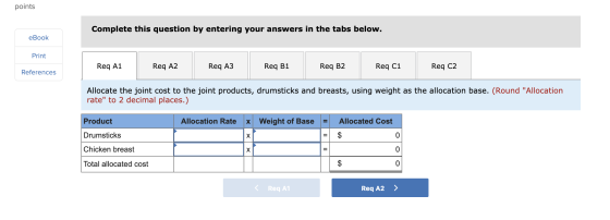points Complete this question by entering your answers in the tabs below. eBook Print Req A1 Reg A1 Reqaz Req A2 Req A3 Req B