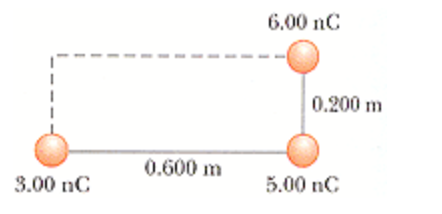 6.00 nC 0.200 m 0.600 m 5.00 nC 3.00 nC