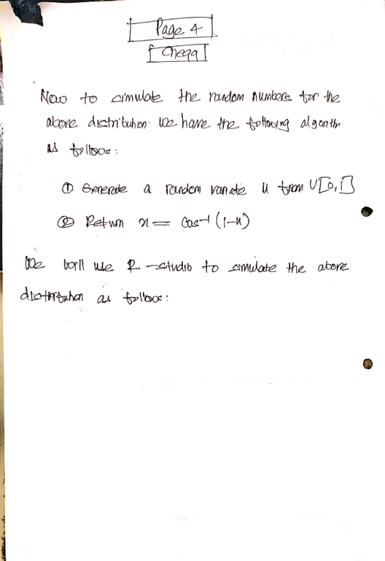 Page 4 Nao to amuloe he rudom Aumbar tr the dcere dctm buhon hane thz totoco alganth D Generate a rndon vane u a U, = (ne-(1-