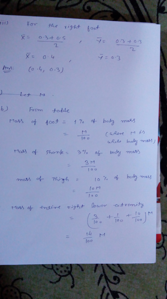 For the igt o 2 0.4丿 0.3 b ) From toble 2 11 bodn mass lo o M