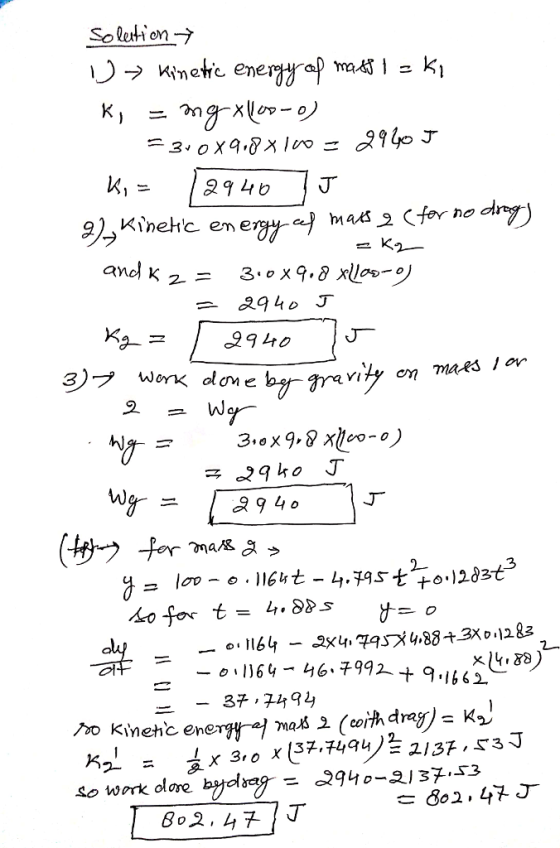 Solution- 2 Kinehe emery ay mas for no dl w) 1164-46-チ992 + 9,1661 37,74q4 互 3,0 x137,
