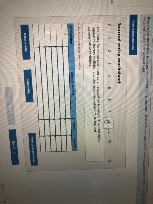 Prepare journal entries to record the preceding transactions. (If no entry is required for a transaction/event, select No jo
