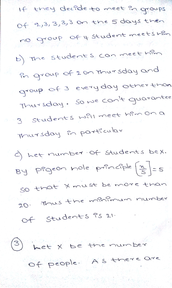 gyoupS 3,3 on te 5 days then Thu sclay . So oe con quarantee 3 Students o? meet hona ur sday scula C het numbeof Students bex Of Students s 3 Of peopl A er are