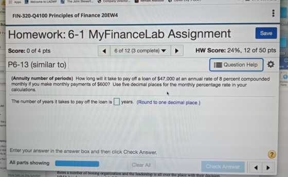 ! Apps Welcome to LADWP The John Stewart. 5 Company Director Renter ren ny FIN-320-24100 Principles of Finance 20EW4 201 Fu H