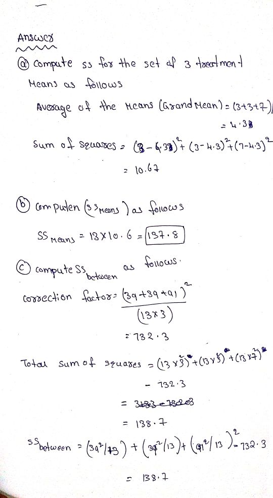 Anscues e S3o the Se Heans as llows Avaag ec4 the Heans (Grand Mean)-(3t3th 2 to.62 (sm pulen (3 hans ) as as feocus 2 (313)