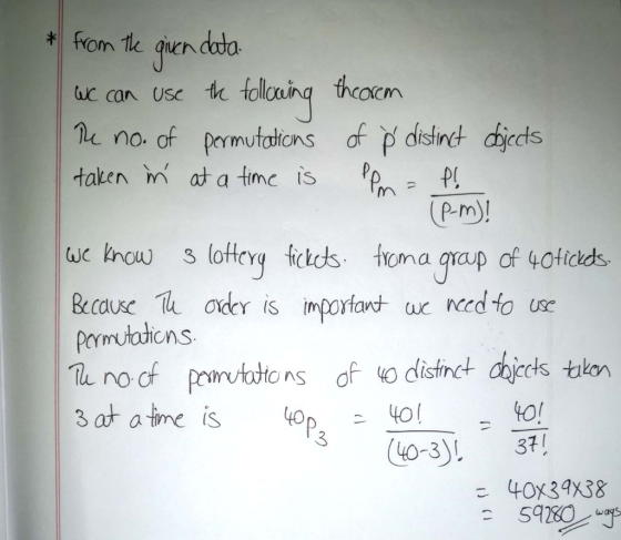 Utaions p-m)! Rcausc oder is mpoyfand Prmutathc nccd to usc stinc ccts 3 311 40x39x38 (40-3)!,