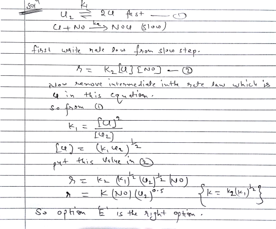 Ż au fast - et no key noce (slow) first write nate low from slow step. - r= K₂ {u} [no] a o Now remove intermediate in the ra