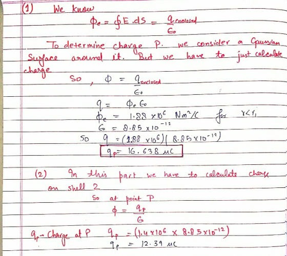 E. a Gaussian just calculate 1) We know Dez fE.ds - Genealosed - To determine charge P. we consider Surface around it. But we