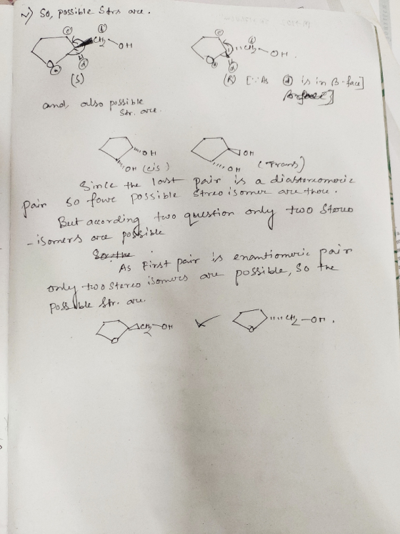 possible Stors are. ( [As is in B-face] popole and also possible I Str. are. 24 он OH (cis) non cerround) Since the last pai