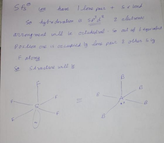 Sto con have I love pair + is spd 2 56 lond electronic So hybri desation le octahedral. So arrongment will out of b equivalen