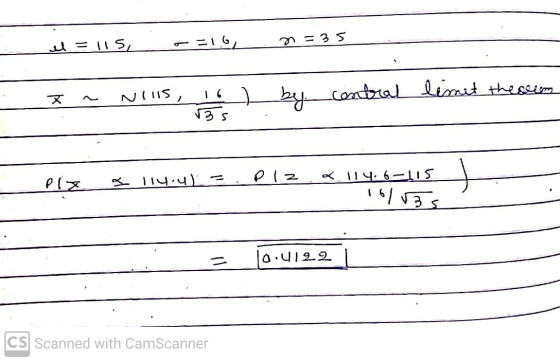 el = lis, -1.6 n = 35 Nous, 文 contral limit thereum 16 os hra zlo x 114.6-115 + 114.45 Plz 16/03s = To.4122 CS Scanned with C