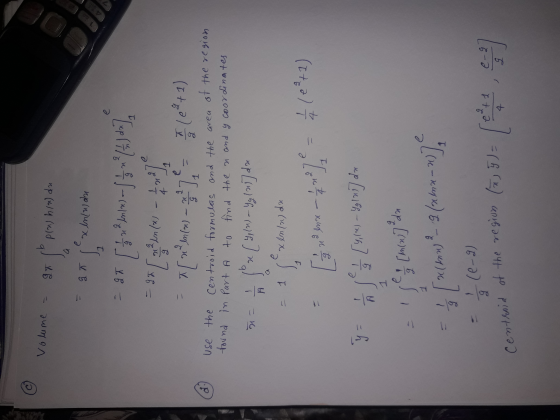 volume rb P(u) h (n) da = g ñ 1 x ln(2) du 287 55x bnlm) – 5*5*°(4) do] - 3 g to (x - 1. - [ we en (on) – u 27 = (e & + 1) us