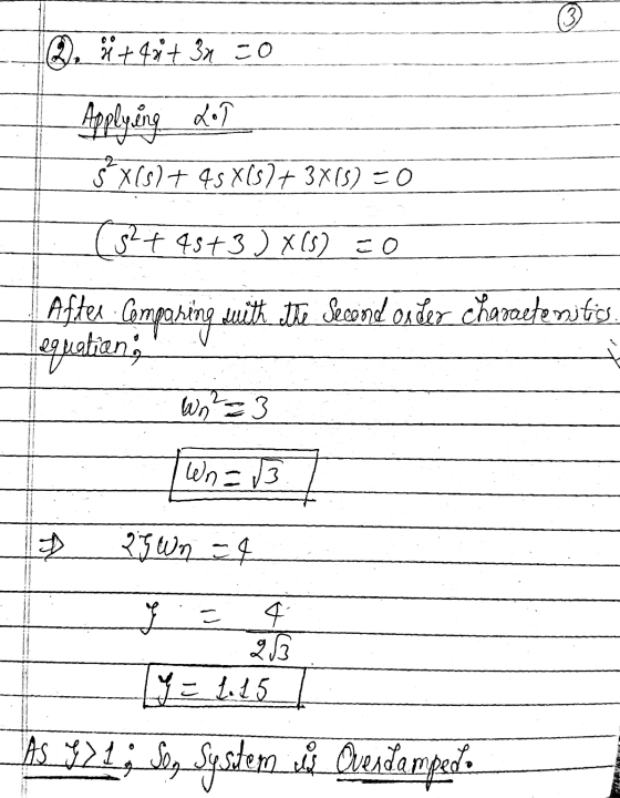 6. +4% + 34 20 Applying Lo Ś X(S)+ 48 X(S+ 3x15) CO (52+ 45+3 ) x(5) co After comparing with the second order cMaraetenities