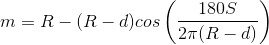 m=R-(R- d)cos 1805 27 (R -d)