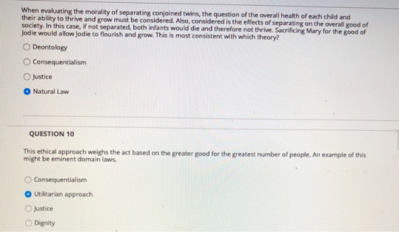 When evaluating the morality of separating conjoined twins, the question of the overall health of each child and their abilit